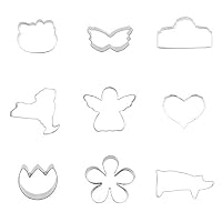 9 Pieces Cookie Cutter Biscuit Wild boar Plum Blossom Tulip Flower Heart Elf Angel New York State Camera Mask Cat Kitten