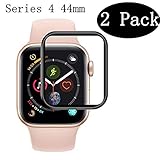 [2-Pack] Apple Watch Serie 4 44MM Screen Protector, LuettBiden [9H Hardness] [Anti-Scratches] [Anti-Fingerprint] Tempered Glass Screen Protector Film Compatible Watch Serie 4 44MM [Black]