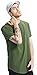 Bertte Mens Hipster Hip Hop Basic Elong Longline Shor Sleeve T-shirt (Medium, 09 Short Sleeve- Army Green)