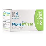 PhoneFresh Disinfecting Screen Wipes - Pre-Moistened Lens and Glass Cleaning Wipes for Glasses, Camera, Phones, Smartphones, Tablets - Quick Drying, Streak Free, Disposable - 4 Pack of 10 Wipe Boxes
