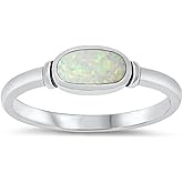 CHOOSE YOUR COLOR Sterling Silver Oval Ring