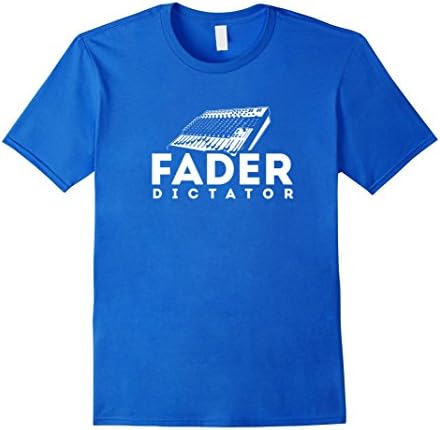 Men's Fader Dictator T-shirt. Audio Engineer Recording Sound Mixer Large Royal Blue