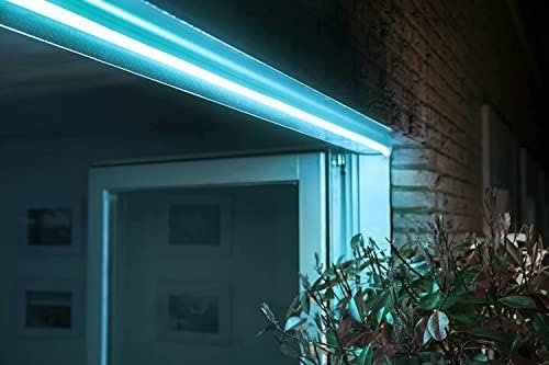 - Fita LED Exterior Inteligente de 5m e fonte de alimentação, 1650lm, controlo por aplicação ou Bluetooth, submersível (IP67), luz branca e luzes coloridas, compatível com Alexa e Google Home [classe de energia G]