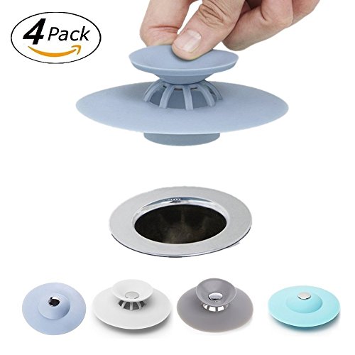 3pcs Shower Drain Stopper Plug Bathtub Cover Portable Silicone Hot Bath Tub Sink Strainers Protectors Good Grips Hair Catchers for Floor, Laundry, Kitchen and Bathroom, 2 in 1 Stop & Filters - Thumbnail 7
