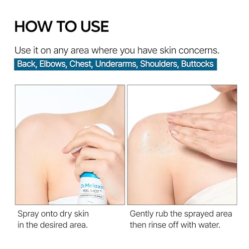 Dr.Melaxin Tranexamic Acid Body Exfoliating Spray – Brightening Treatment with Niacinamide for Uneven Skin Tone & Smooth Skin, 200ml