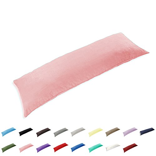 Gyulin 100% Cotton 300 Thread Count Envelope Style 4ft Body Pillow Cover Pillowcase Pillow Protector Cushion Cover Non Zippered Only Cover No Insert 20" x 48" /51cm X 122cm Pink