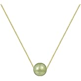 LOOYUUPEE Natural Hetian Jade Necklaces for Women, Lucky Green Jade Choker 10mm Jade Pendant Jewelry Chain, Handmade Jade Necklace Gift for Mom Lover Her (925 Sterling Silver with Gold Plated)