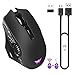 JinSun Rechargeable Laptop Wireless Gaming Mouse 2 in 1 Wireless & Wired Optical Mice with USB, 5 Buttons, 6 Colors Breathing Lights for PC and Mac, 6 Adjustable DPI Levels for Laptop Mac Pro and PC