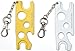 Prime Natural Essential Oil Opener Key Tool with Key Chain, Removes Roller Balls, Caps, Rollers Fitments, Euro Droppers - Golden & Silver (Pack of 2)