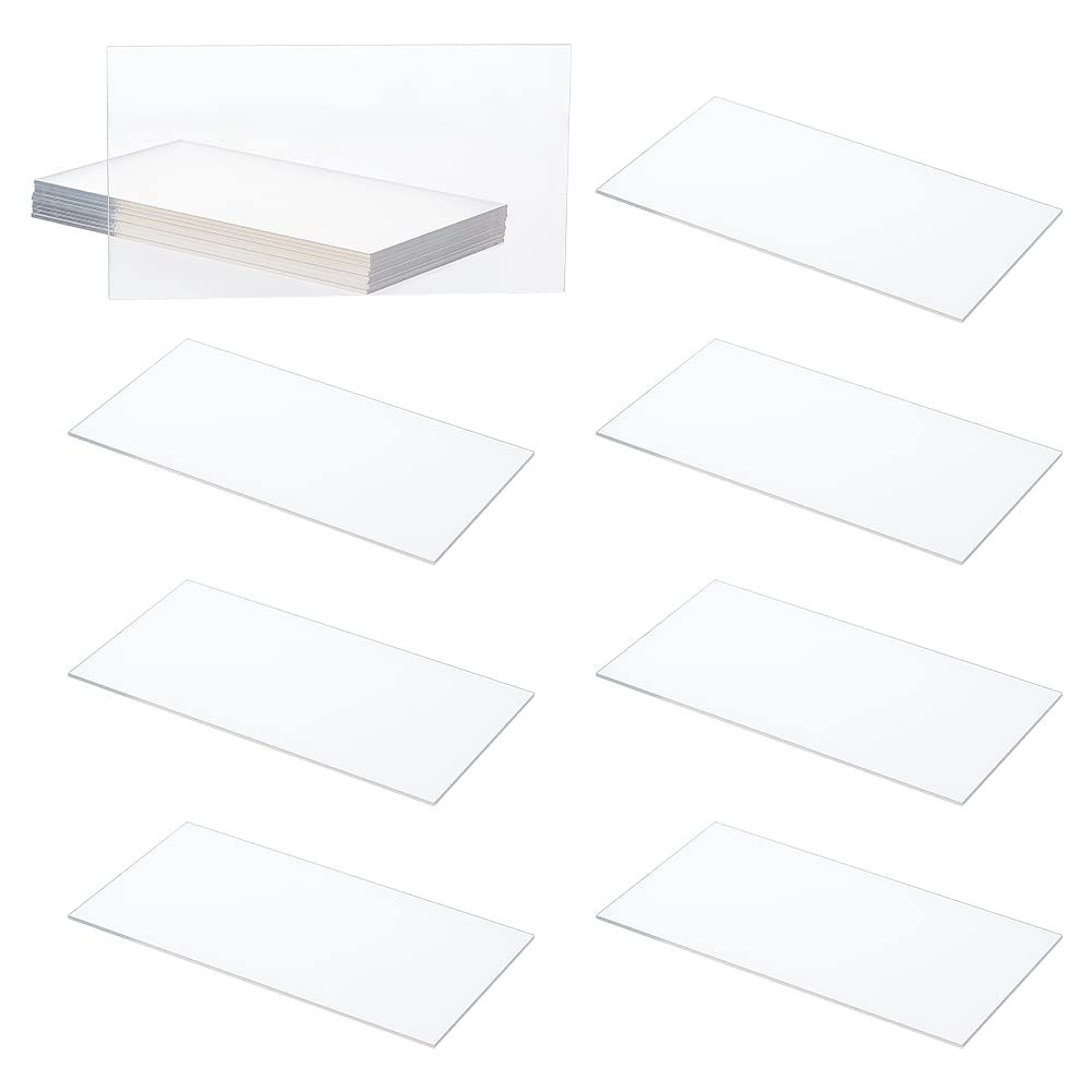 AHANDMAKER 20 Pcs Clear Acrylic Place Cards, Rectangle Acrylic Name Card Plate, Blank Seating Cards, Wedding Table Seating Chart Cards for DIY Guest Name Signs Number Wedding Table Decor, 3.5x2Inch