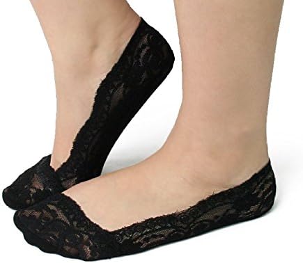 Women No Show Fancy Invisible Lace Socks 4 Pairs