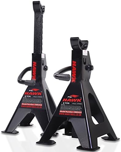 Hawk Tools 6 Ton Heavy Duty Car Van Vehicle Garage Workshop Ratchet Lift Axle Stands 12 Ton Pair