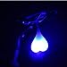 Ponnky Cycling Balls Tail Heart-Shaped Creative Silicone Light Bike Waterproof Night Essential LED Red Warning Lights Bicycle Seat Back Egg Lamp (Blue)