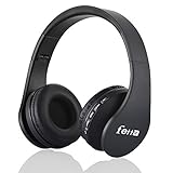 Fetta Wired On Ear Headphones with 3.5mm Audio Cable Wireless Stereo Bluetooth Headphones with Mic Protable Headsets Earphones for Smartphones,PC,Laptop,MP3 Player and More (Black)