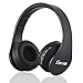 Fetta Wired On Ear Headphones with 3.5mm Audio Cable Wireless Stereo Bluetooth Headphones with Mic Protable Headsets Earphones for Smartphones,PC,Laptop,MP3 Player and More (Black)