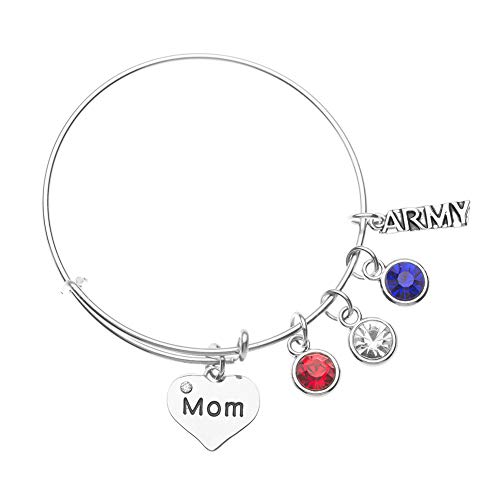 Infinity Collection Army Mom Gift Army Mom Charm Bangle Bracelet