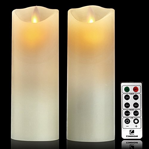 image for Candle Wall Sconce Set of 2 and Classic Pillar Real Flame-Effect Flame