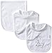 Little Me Clothes for Baby Boys’ and Girls’ 3-Piece Bib and Burp Sets, 2 Bibs and 1 Burp Cloth, Soft Cotton Feeding Essentials with Velcro Closures, Absorbent, Machine Washable