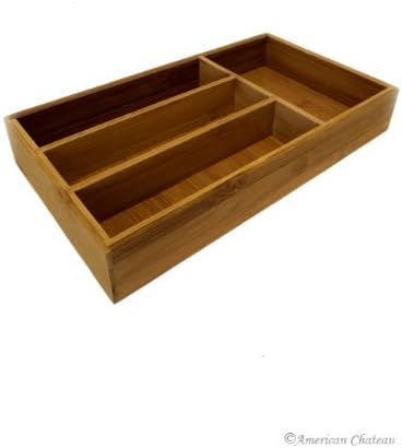 Kitchen Bamboo Small Utensil Cutlery Drawer Silverware Flatware