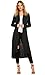 SimpleFun Women's Fall Winter Long Sleeve Waterfall Open Front Long Plus Size Cardigan (XXL, Black)