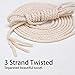 Macrame Cord 3mm x 220Yards AQUEENLY 100% Natural Macrame Rope for Plant Hanger, Wall Hanging, Table Runner and Other All Macrame Projects, 3 Strand Twisted Soft Cotton Cord
