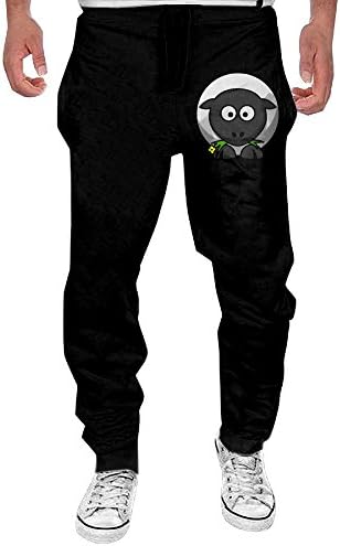 XDR Fashion Cartoon Sheep Dressholiday Workout Pant For Men Black XL