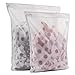 TENRAI 2 Pack (1 Large & 1 Medium) Delicates Laundry Bags, Bra Fine Mesh Wash Bag, Use YKK Zipper, Protect Best Clothes in The Washer (2 White)