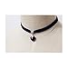Hip Mall Vintage Women Black Velvet Choker Necklace Crystal Heart Pendant Gothic Handmade