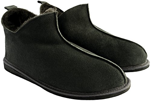 Ciora Men's Luxury Handmade Genuine 100% Sheepskin Ankle Boot Slippers (Non-Slip Sole, Style: ALPIN) - GIFT BOXED