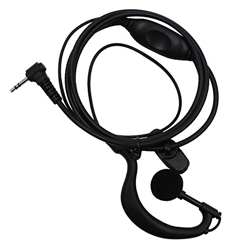 AOER 2 pack G Shape Clip-Ear Headset Earpiece Mic for Motorola Talkabout 2 Two Way Radio Walkie Talkie 1-pin
