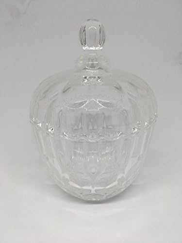 Dino Vercelli Premium Crown-Embossed Glass Jar, Candy/Sugar/Nuts Dish. Great Snack Bowl! Comes with Cover Lid to Preserve Freshness