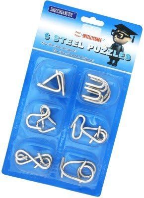 Abdus Stainless Steel 6 Metallic Intellectual Puzzles