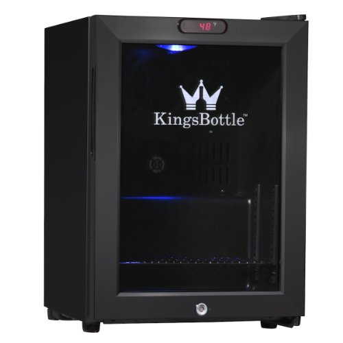 Buy KingsBottle 21 Can Mini Bar Fridge with Glass Door, Black Online at