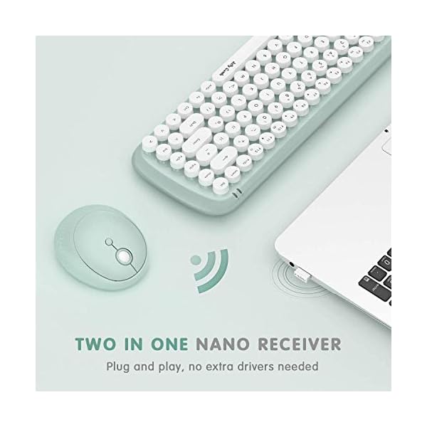 Jelly-Comb-Wireless-Keyboard-and-Mouse-Set-24Ghz-Wireless-Cute-Retro-Round-Key-Caps-and-Ergonomic-Mouse-Combo-for-Windows-PC-Notebook-Laptop-UK-Layout-Green Jelly Comb Wireless Keyboard and Mouse Set, 2.4Ghz Wireless Cute Retro Round Key Caps and Ergonomic Mouse Combo for…