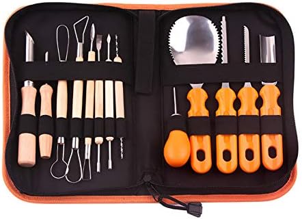 Folconauto 13PCS Halloween Pumpkin Carving Knife Sculpture Pottery Tools Kitchen Melon Fruit Knife Children Cut Pumpkin Tools Decoration Tool