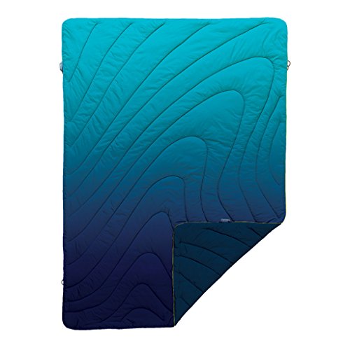 Rumpl The Original Printed Puffy | Outdoor Down Camping Blanket for Traveling, Picnics, Beach Trips, Concerts | Ocean Fade, Throw