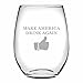 Fineware Make America Drink Again Funny Wine Glass - 15 Oz Etched Stemless Libbey Glass