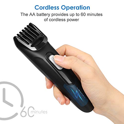 Beard Trimmer Hair Clipper - Liberex Professional Cordless Electric Men Facial Mustache Stubble Edger Grooming Kit Trimming Haircuts Shaver with 9 Adjustable Trim Settings, Battery Operated