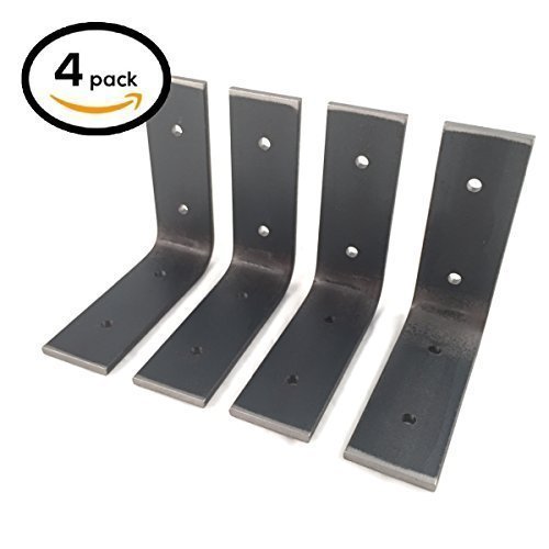 4 Pack 4"L x 4"H Bracket, Handcrafted Rustic Reclaimed