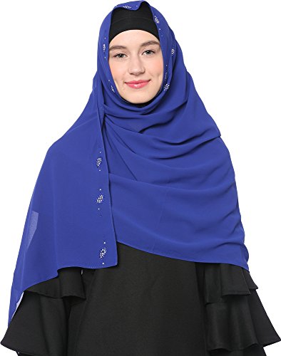 Ababalaya womens  chiffion hotfix rhinestone hijab scar…