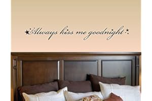 SLAP-ART Always Kiss Me Goodnight Vinyl Wall Decals Quotes Sayings Words Art Decor Lettering Vinyl Wall Art Inspirational Uplifting