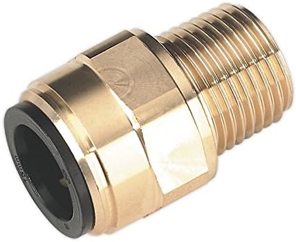 Sealey CAS15BSA 15mm x 1/2"BSPT Brass Straight Adaptor, Multicoloured