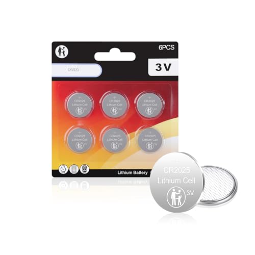 JOXIYECLTL CR2025 Battery CR 2025 3V Lithium Batteries(6 Pack)