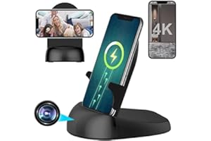 WLOFOISZ Hidden Camera Spy Camera WiFi Wireless Phone Charger, Nanny Spy Cam Motion Activated,HD1080P/4K (Rotate Lens) with 250°Viewing Angle, camaras espias ocultas for Home Office