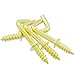 Shells 50PCS Gold Color Copper Plated Metal Right-angle Hooks 7 Shape Screw Hooks Self-tapping Screws Hooks L Shape Hooks 1 Inch
