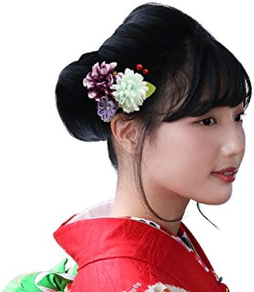 Amazon キモノカフェ Kimono Cafe 髪飾り 振袖 浴衣 袴 着物 3点セット 紫 和装小物 通販