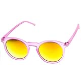 zeroUV - Retro Fashion P3 Frame Color Lens Round Horn Rimmed Sunglasses