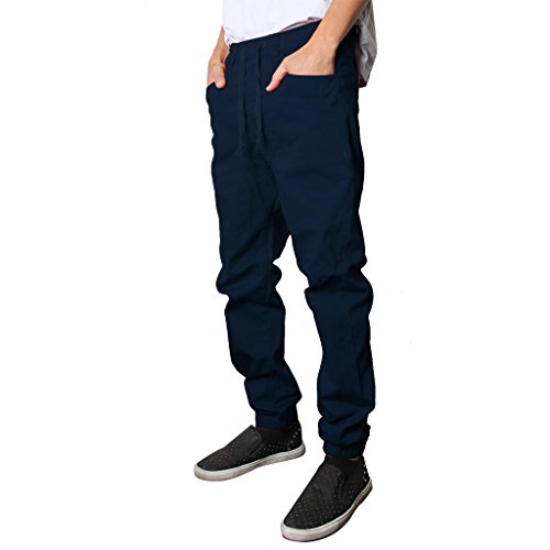 Victorious Mens Twill Jogger Pants, Navy M