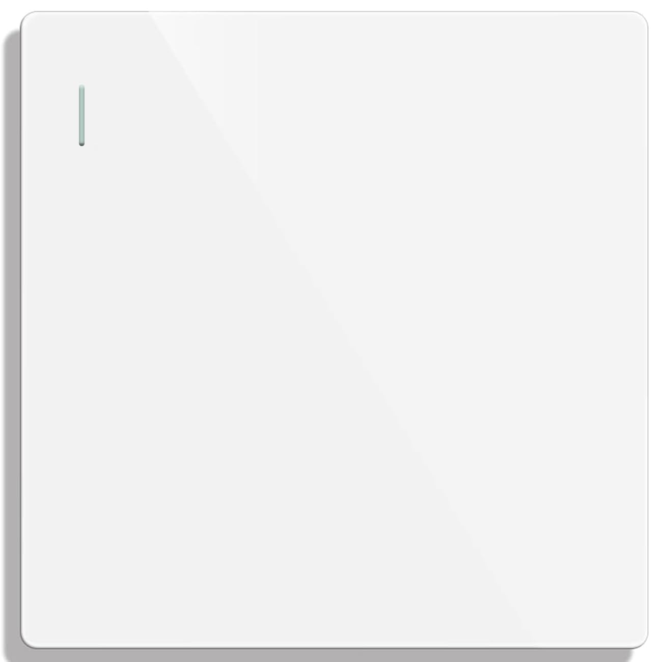 ZFQ Rocker Button Switch White Wall Panel Electrical Single Light Switch, 1 Gang 1 Way, 10A 250V