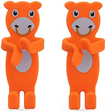 JINGRAN Home Use Silicone Cell Phone Holder Remote Control Holder Wall Outlet Decoration Holder-2 Packs (Orange Bull)